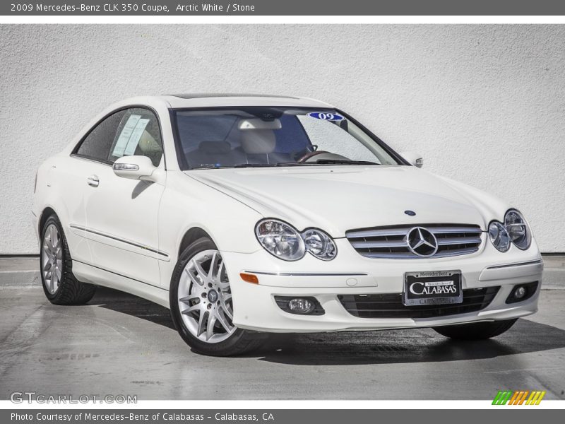 Arctic White / Stone 2009 Mercedes-Benz CLK 350 Coupe