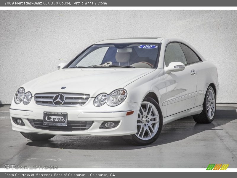 Arctic White / Stone 2009 Mercedes-Benz CLK 350 Coupe