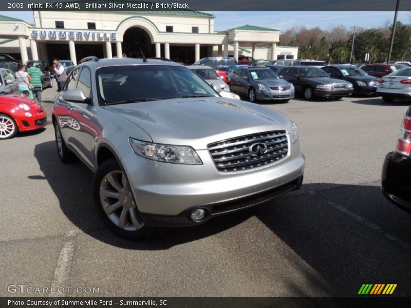 Brilliant Silver Metallic / Brick/Black 2003 Infiniti FX 45 AWD