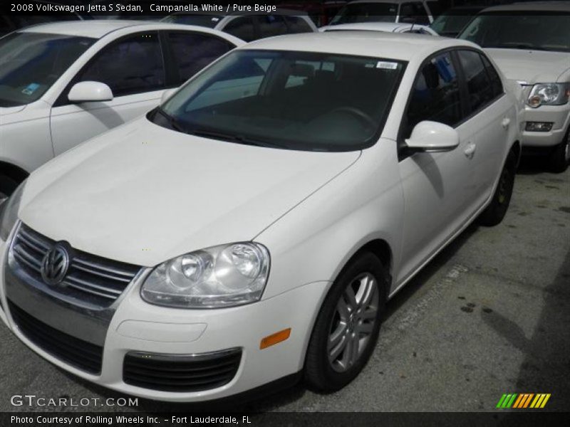 Campanella White / Pure Beige 2008 Volkswagen Jetta S Sedan