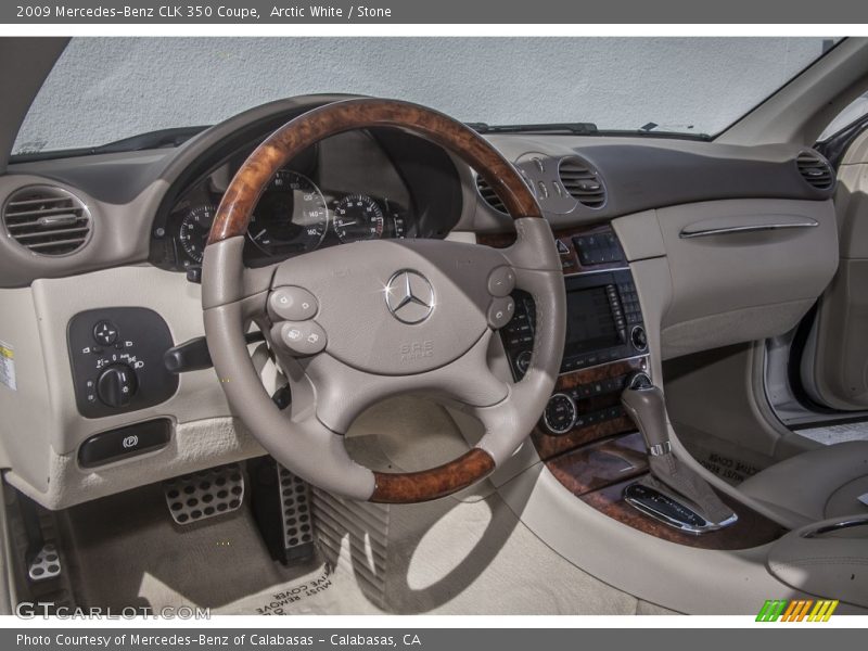 Arctic White / Stone 2009 Mercedes-Benz CLK 350 Coupe