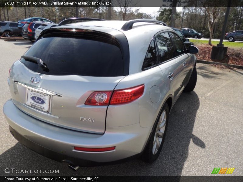 Brilliant Silver Metallic / Brick/Black 2003 Infiniti FX 45 AWD