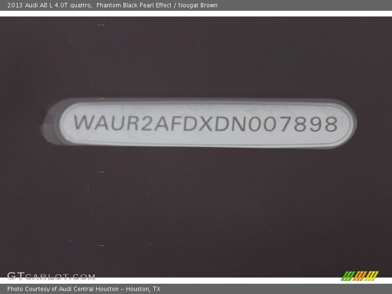 Phantom Black Pearl Effect / Nougat Brown 2013 Audi A8 L 4.0T quattro