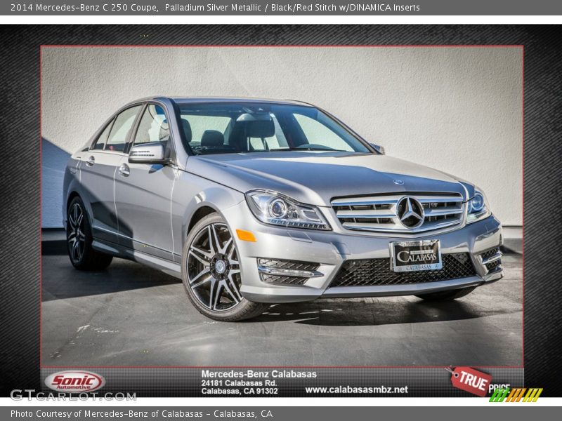 Palladium Silver Metallic / Black/Red Stitch w/DINAMICA Inserts 2014 Mercedes-Benz C 250 Coupe