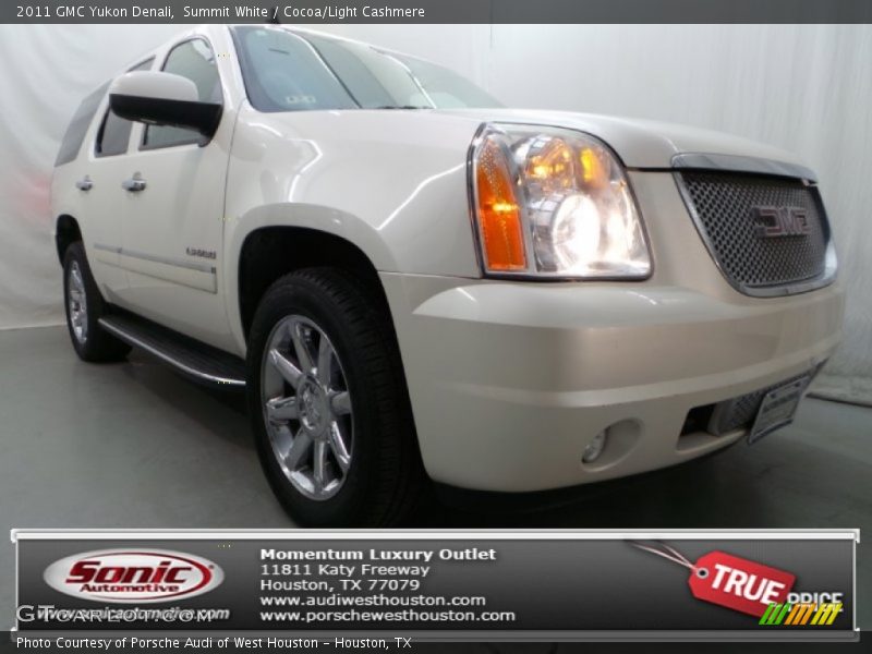 Summit White / Cocoa/Light Cashmere 2011 GMC Yukon Denali