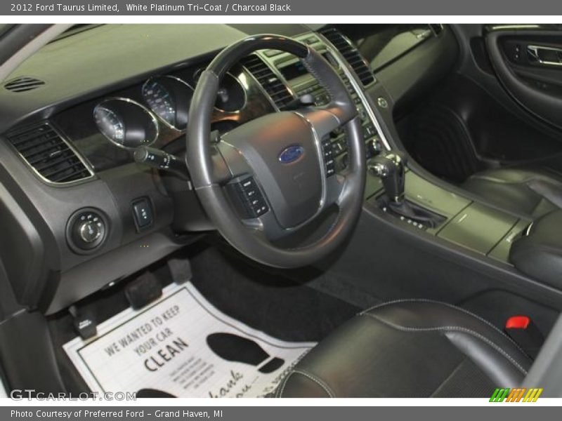White Platinum Tri-Coat / Charcoal Black 2012 Ford Taurus Limited