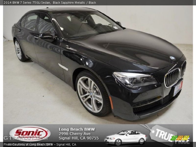 Black Sapphire Metallic / Black 2014 BMW 7 Series 750Li Sedan