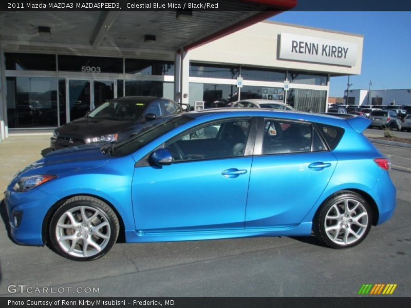 Celestial Blue Mica / Black/Red 2011 Mazda MAZDA3 MAZDASPEED3