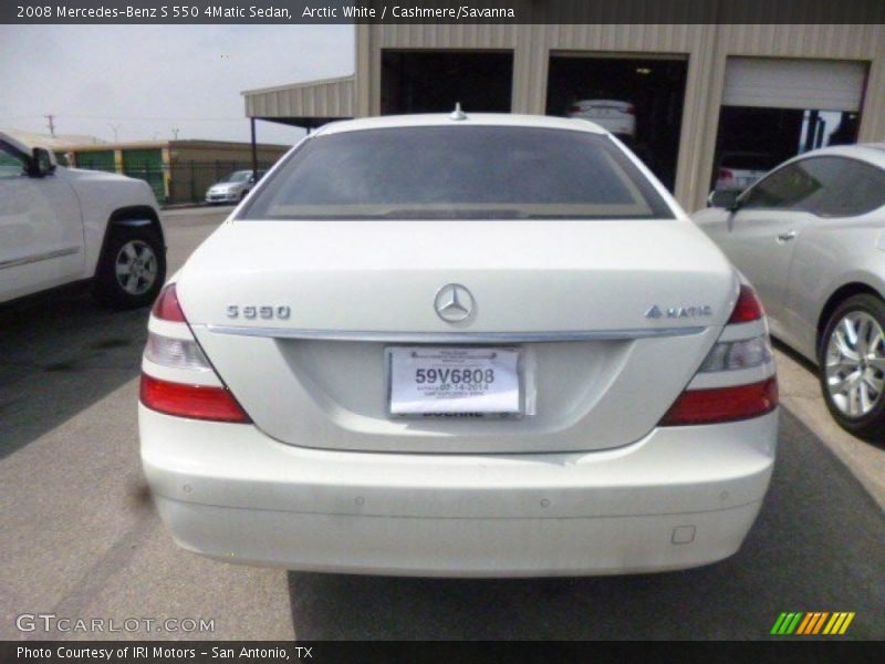 Arctic White / Cashmere/Savanna 2008 Mercedes-Benz S 550 4Matic Sedan