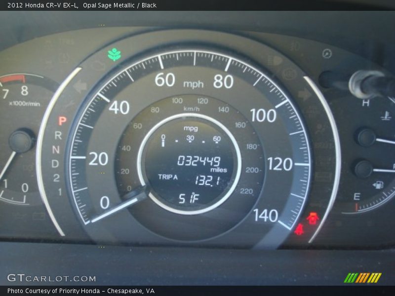 Opal Sage Metallic / Black 2012 Honda CR-V EX-L