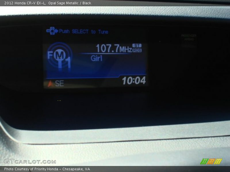 Opal Sage Metallic / Black 2012 Honda CR-V EX-L
