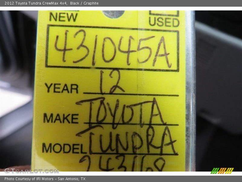 Black / Graphite 2012 Toyota Tundra CrewMax 4x4