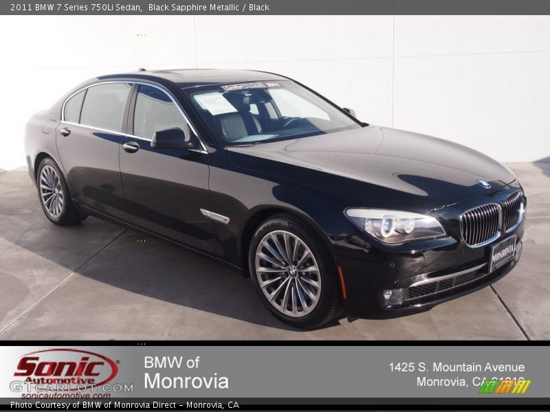 Black Sapphire Metallic / Black 2011 BMW 7 Series 750Li Sedan