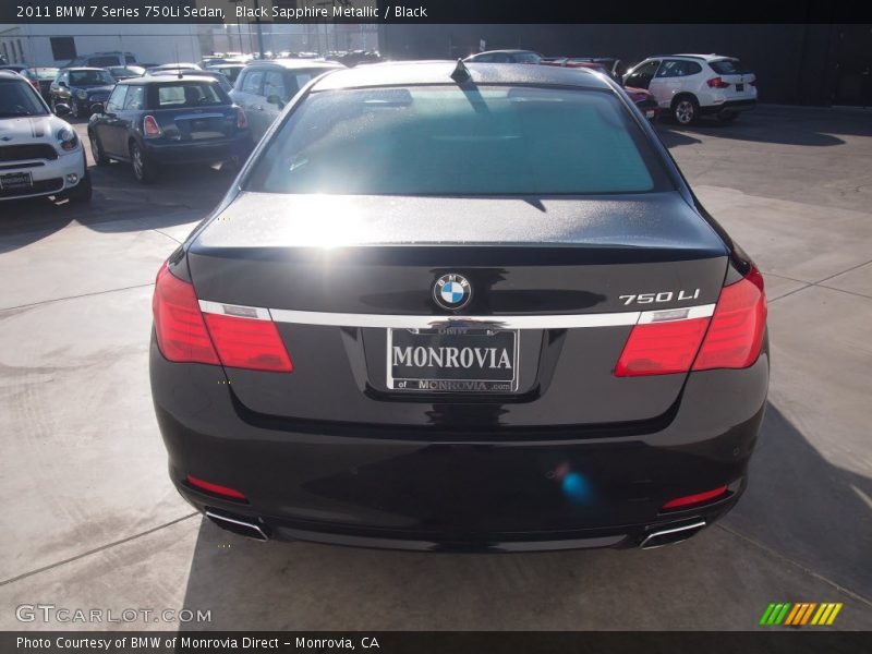 Black Sapphire Metallic / Black 2011 BMW 7 Series 750Li Sedan