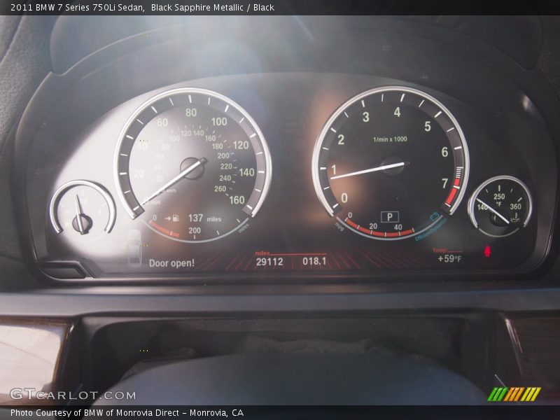 Black Sapphire Metallic / Black 2011 BMW 7 Series 750Li Sedan