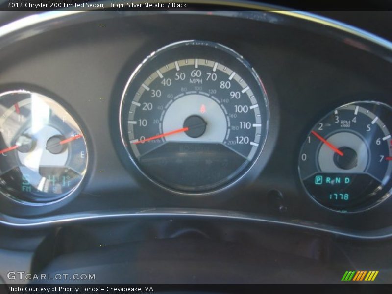 Bright Silver Metallic / Black 2012 Chrysler 200 Limited Sedan