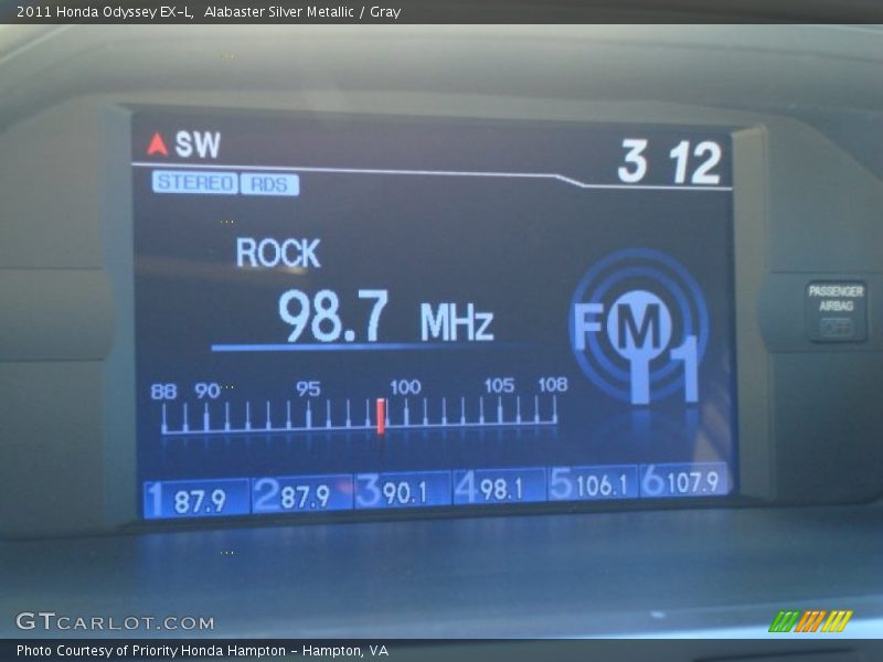 Alabaster Silver Metallic / Gray 2011 Honda Odyssey EX-L