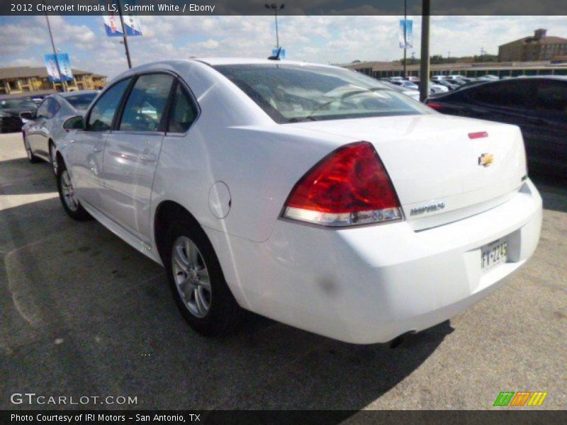 Summit White / Ebony 2012 Chevrolet Impala LS