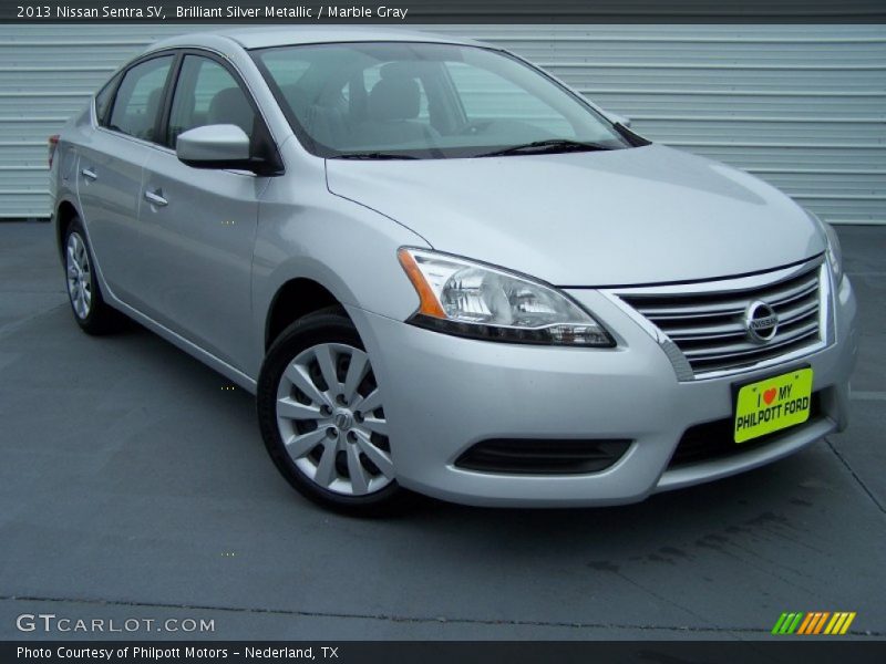 Brilliant Silver Metallic / Marble Gray 2013 Nissan Sentra SV