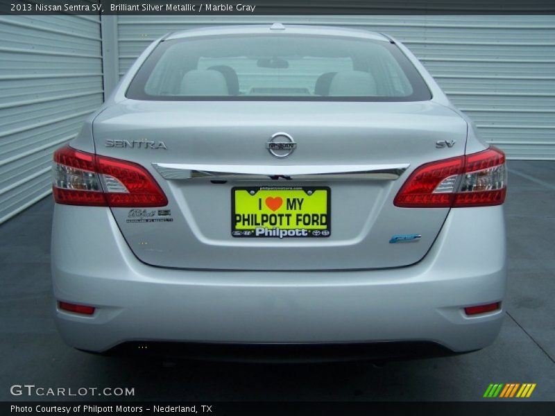 Brilliant Silver Metallic / Marble Gray 2013 Nissan Sentra SV