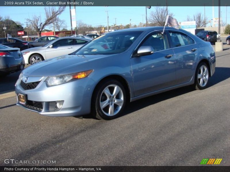 Glacier Blue Metallic / Ebony 2009 Acura TSX Sedan