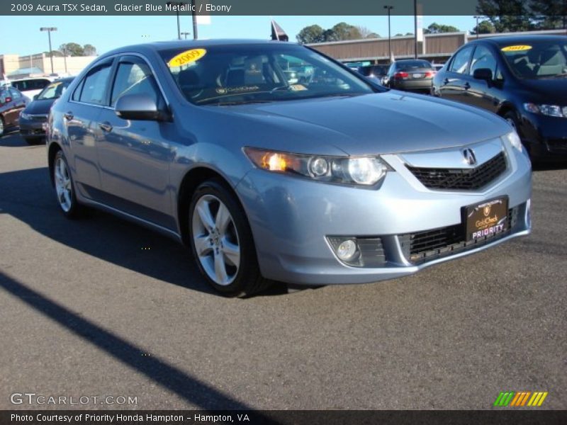 Glacier Blue Metallic / Ebony 2009 Acura TSX Sedan