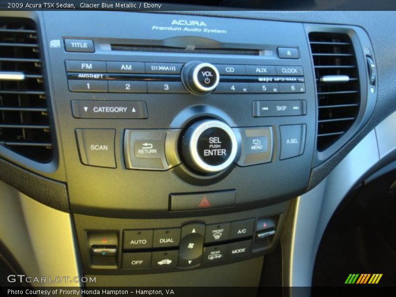 Glacier Blue Metallic / Ebony 2009 Acura TSX Sedan