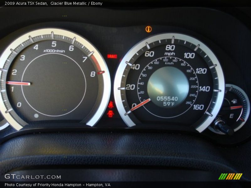 Glacier Blue Metallic / Ebony 2009 Acura TSX Sedan