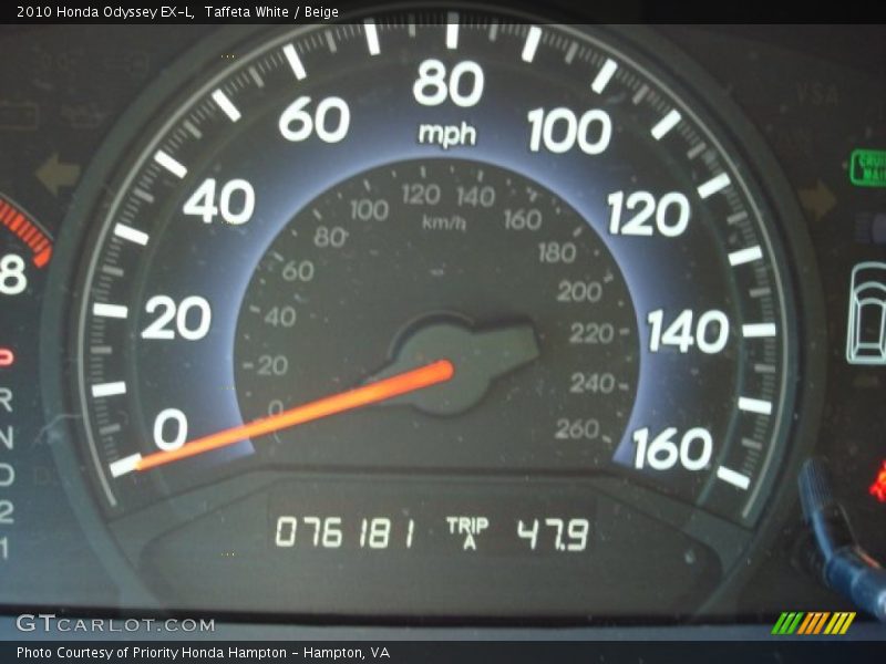 Taffeta White / Beige 2010 Honda Odyssey EX-L