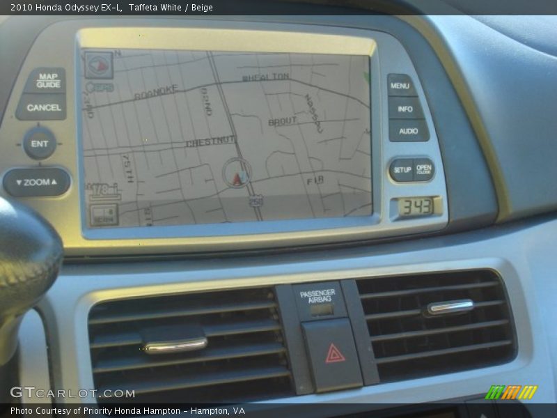 Taffeta White / Beige 2010 Honda Odyssey EX-L
