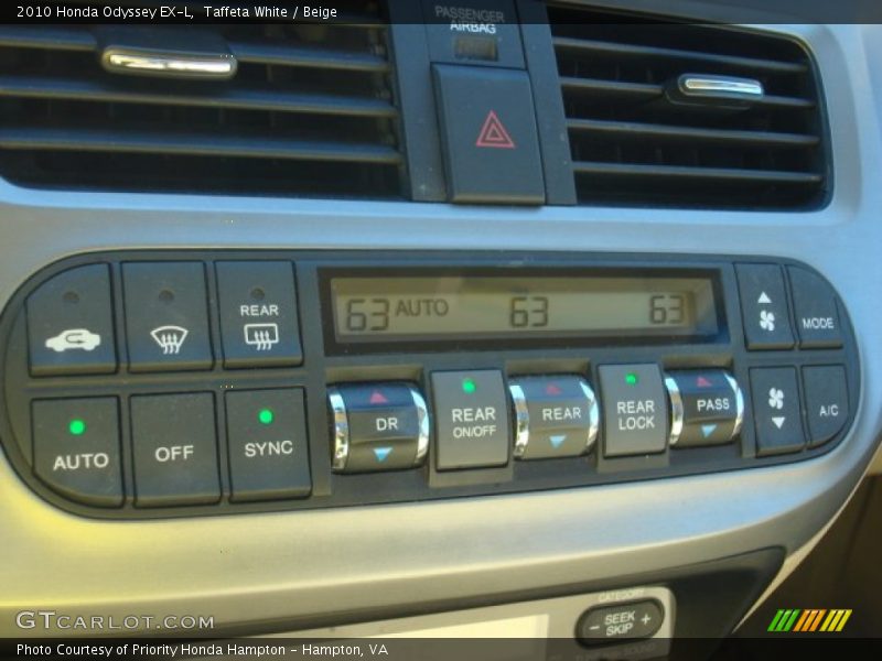 Taffeta White / Beige 2010 Honda Odyssey EX-L