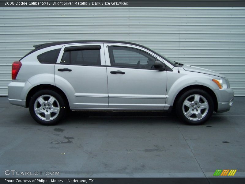 Bright Silver Metallic / Dark Slate Gray/Red 2008 Dodge Caliber SXT