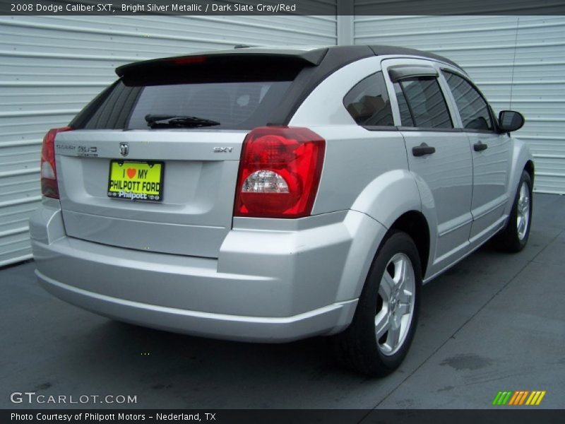 Bright Silver Metallic / Dark Slate Gray/Red 2008 Dodge Caliber SXT