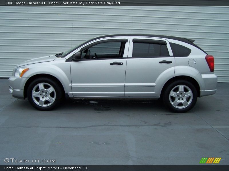 Bright Silver Metallic / Dark Slate Gray/Red 2008 Dodge Caliber SXT