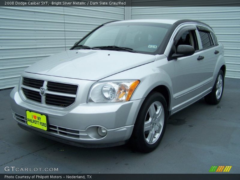 Bright Silver Metallic / Dark Slate Gray/Red 2008 Dodge Caliber SXT