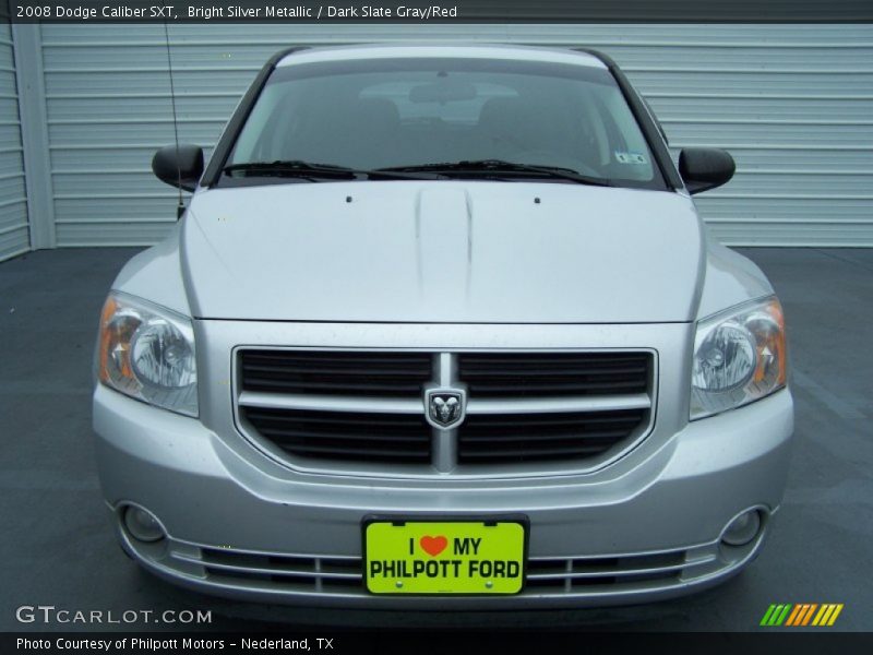 Bright Silver Metallic / Dark Slate Gray/Red 2008 Dodge Caliber SXT