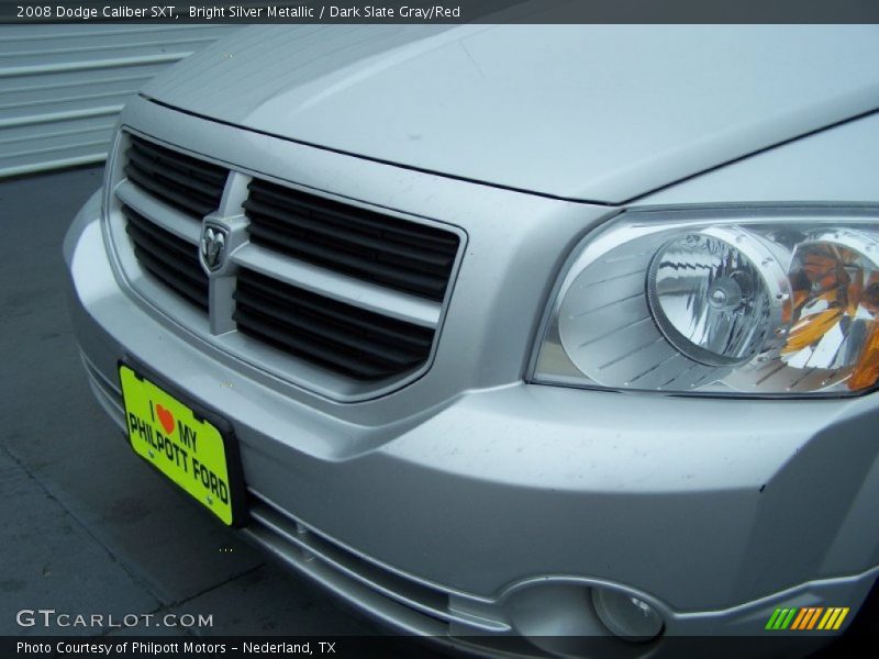 Bright Silver Metallic / Dark Slate Gray/Red 2008 Dodge Caliber SXT
