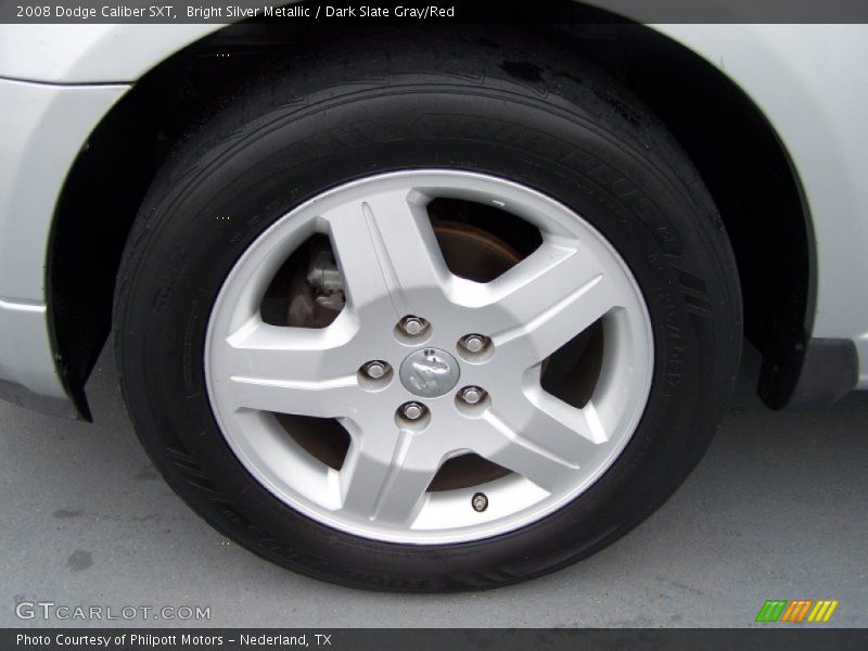 Bright Silver Metallic / Dark Slate Gray/Red 2008 Dodge Caliber SXT