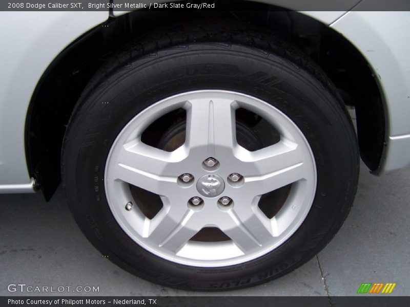 Bright Silver Metallic / Dark Slate Gray/Red 2008 Dodge Caliber SXT