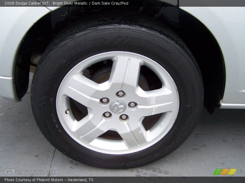 Bright Silver Metallic / Dark Slate Gray/Red 2008 Dodge Caliber SXT