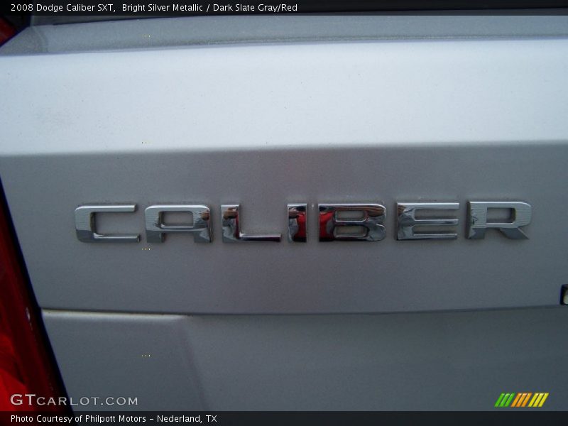 Bright Silver Metallic / Dark Slate Gray/Red 2008 Dodge Caliber SXT