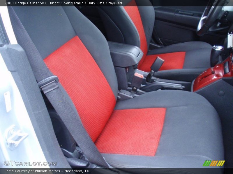 Bright Silver Metallic / Dark Slate Gray/Red 2008 Dodge Caliber SXT