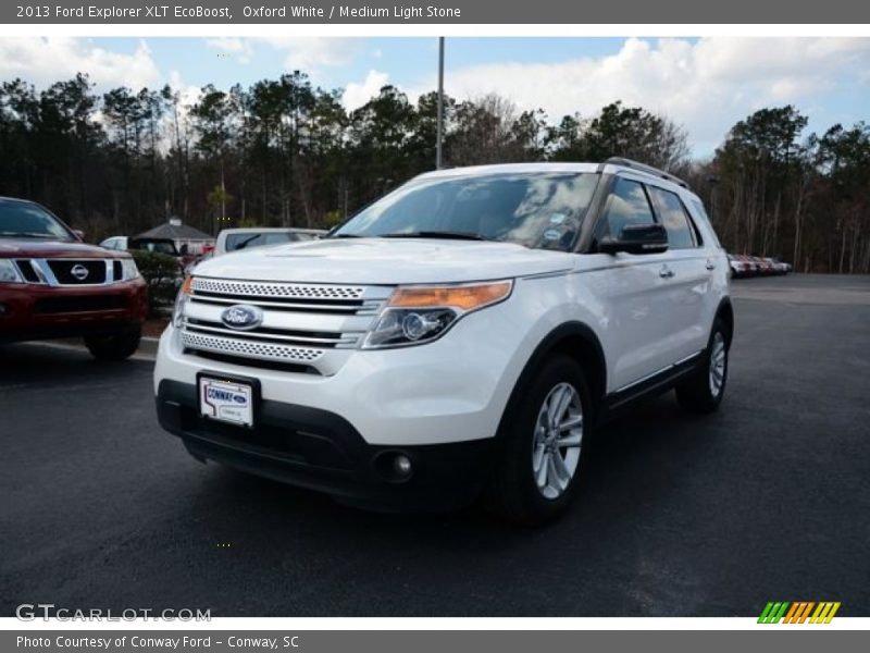 Oxford White / Medium Light Stone 2013 Ford Explorer XLT EcoBoost