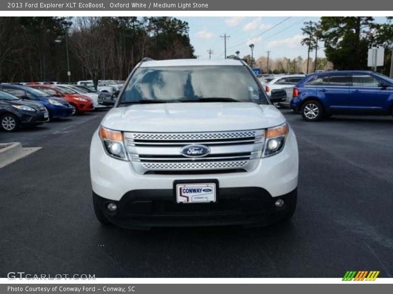 Oxford White / Medium Light Stone 2013 Ford Explorer XLT EcoBoost