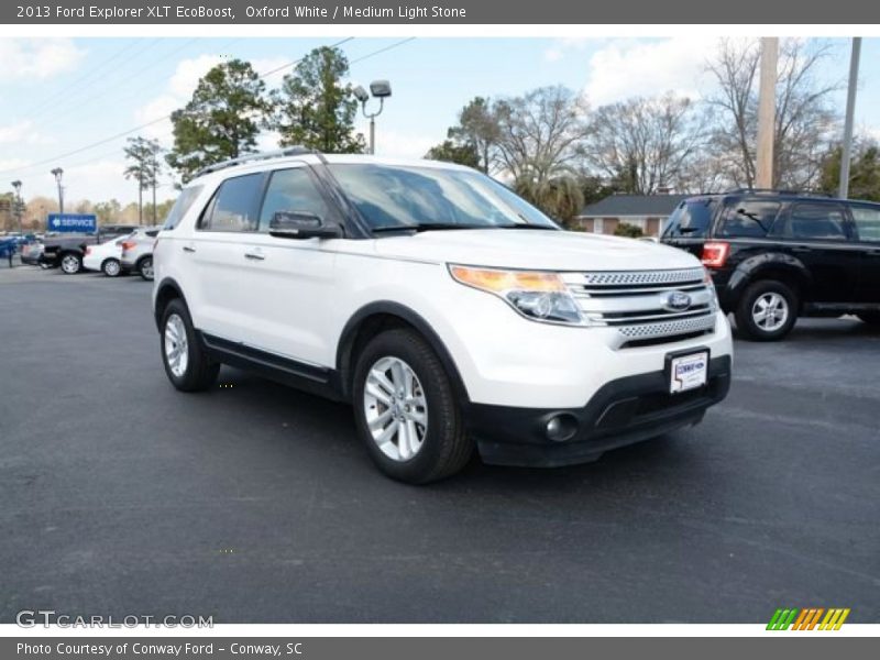 Oxford White / Medium Light Stone 2013 Ford Explorer XLT EcoBoost