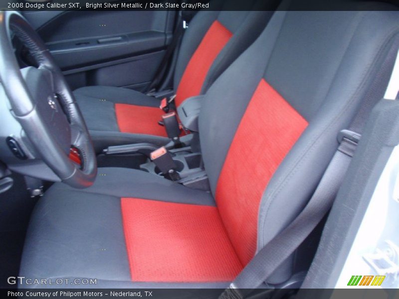 Bright Silver Metallic / Dark Slate Gray/Red 2008 Dodge Caliber SXT