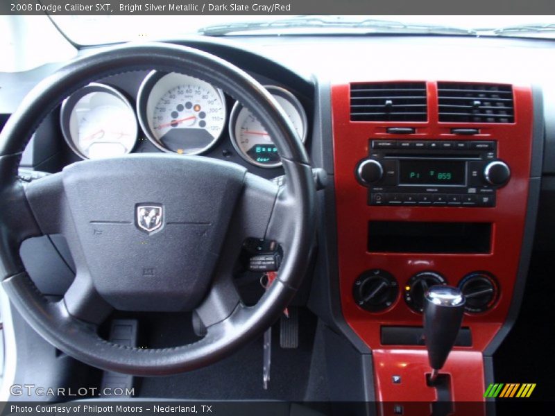 Bright Silver Metallic / Dark Slate Gray/Red 2008 Dodge Caliber SXT