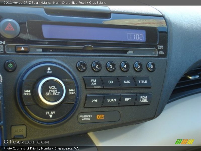 North Shore Blue Pearl / Gray Fabric 2011 Honda CR-Z Sport Hybrid