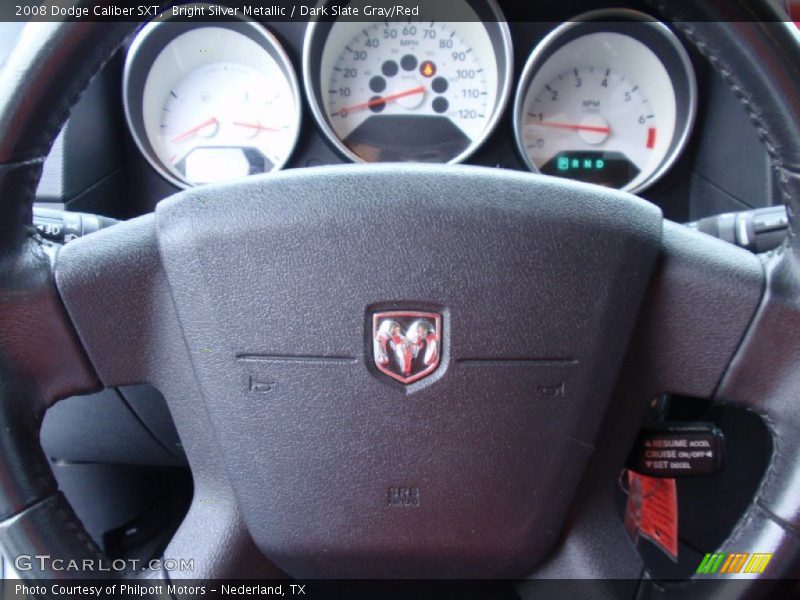 Bright Silver Metallic / Dark Slate Gray/Red 2008 Dodge Caliber SXT