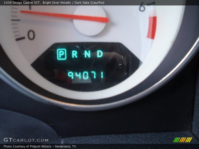 Bright Silver Metallic / Dark Slate Gray/Red 2008 Dodge Caliber SXT